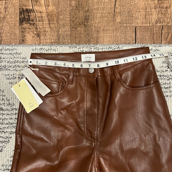 Aritzia Wilfred Melina High-rise StraightLeg Cognac Vegan Pants Capsule Wardrobe - Picture 6 of 11